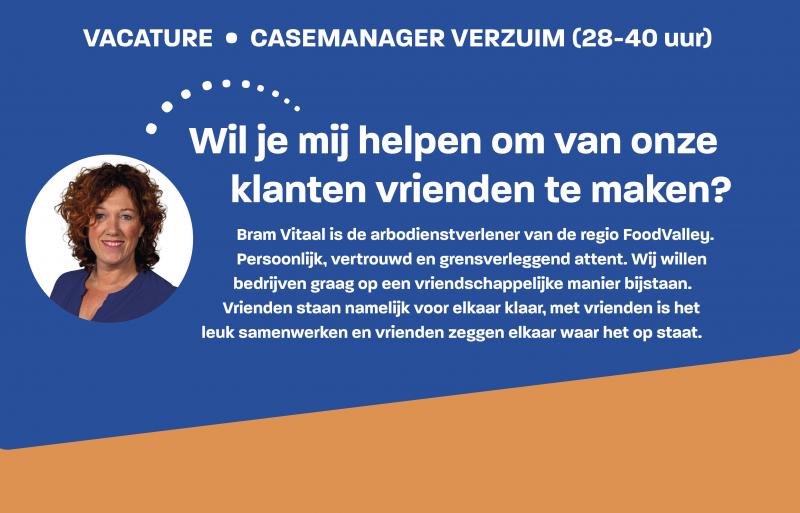Vacature Casemanager Verzuim Bram Vitaal Veenendaal Ede Utrecht